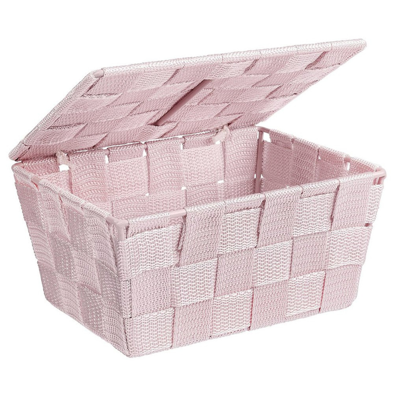 Koupelnový organizér ve světle růžové barvě, ADRIA PINK, 14 x 9 x 14 cm, WENKO 22574100 růžový