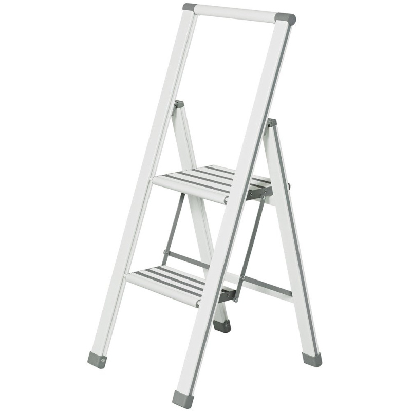 Hliníkový žebřík, 2 příčkový žebřík - barva bílá, WENKO 601015100 bílá