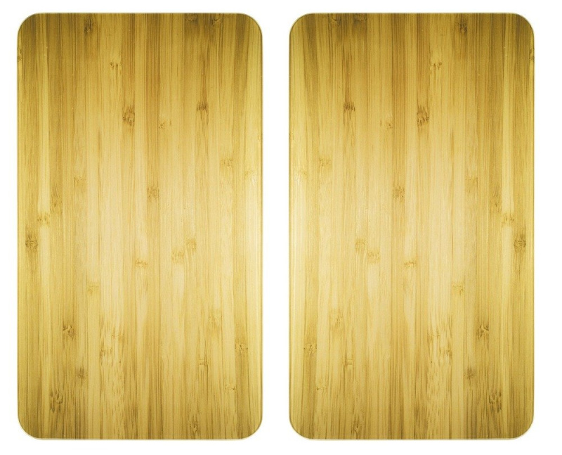 Ochranné skleněné panely WOODEN LOOK na sporák – 2 ks, WENKO 2521509500 hnědá