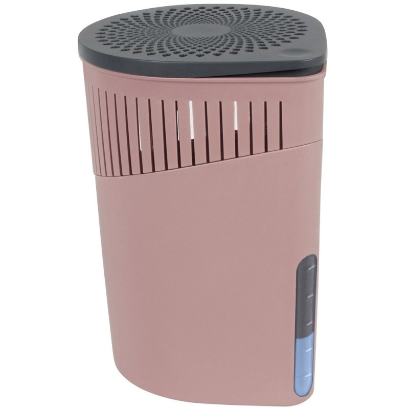 Zařízení absorbující vlhkost z atmosféry, adsorpční odvlhčovač - podporuje až 80 m3 vzduchu, 15 x 15 x 23 cm, WENKO 50242100 růžová