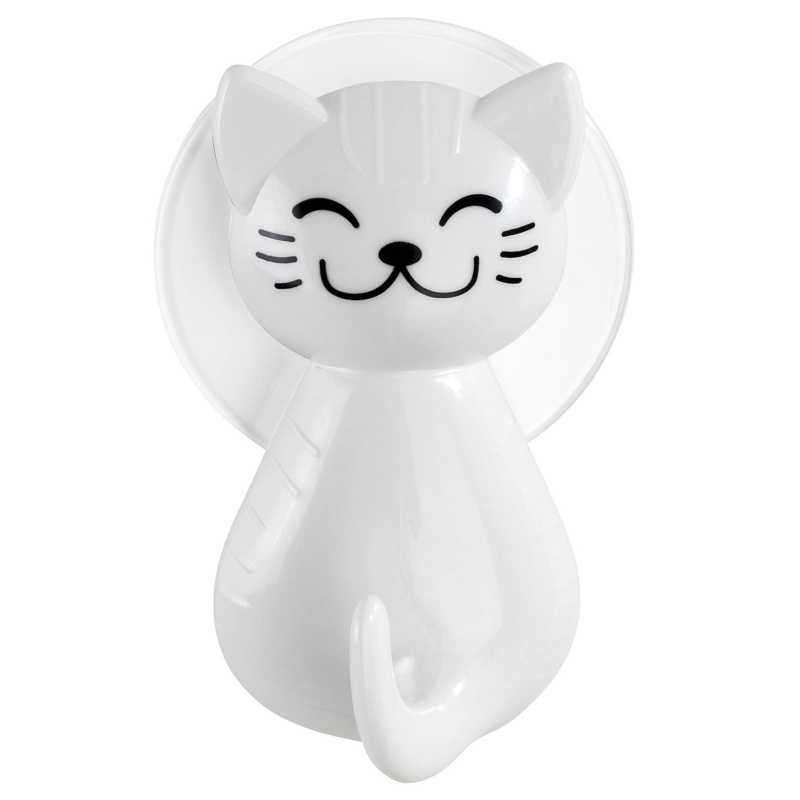 Koupelnový háček na ručníky CAT s přísavkou, bílý, WENKO bílý