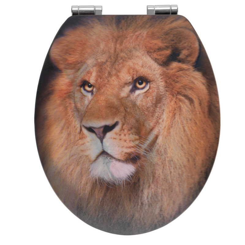 Toaletní sedátko LION s MDF, WENKO hnědý