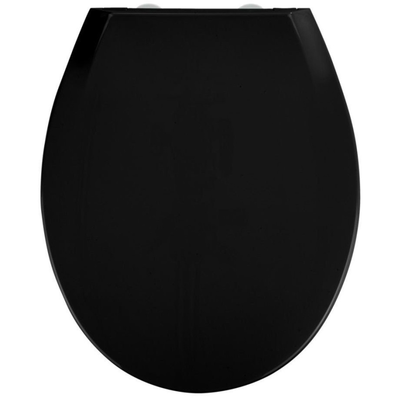 Černé WC sedátko se snadným zavíráním Wenko Kos, 44 x 37 cm 23443100 černá