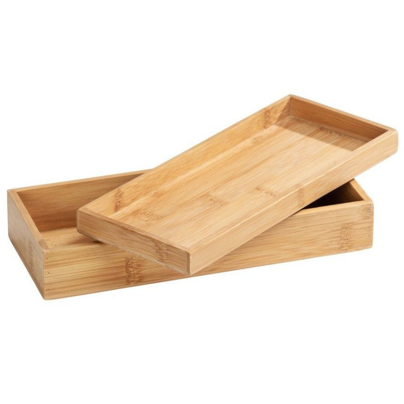 Koupelnový set - tác TERRA, bambusový, 2 kusy, WENKO hnědý