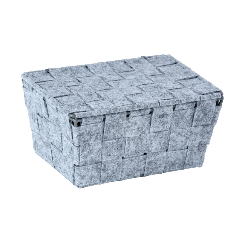 Wenko Úložný košík s víkem Adria Feltro Mini polyester 19 cm x 9,5 cm x 14 cm