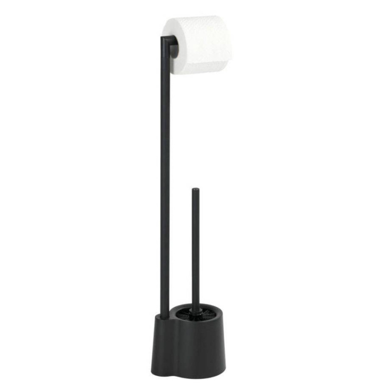 Stojan WC kartáč a toaletní papír AVOLA BLACK, Wenko černá