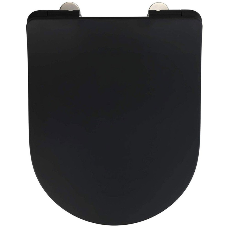 Černé WC sedátko Wenko Sedilo Black, 45,2 x 36,2 cm černá
