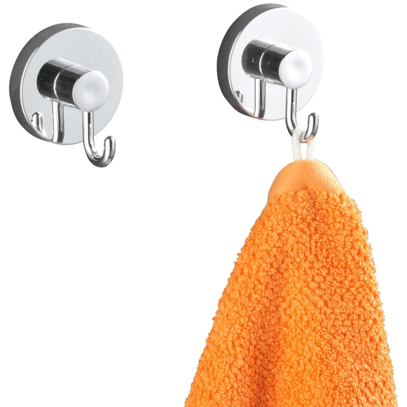 Wenko Vacuum-Loc Sada háčků chrom lesklý 2dílná kulatá