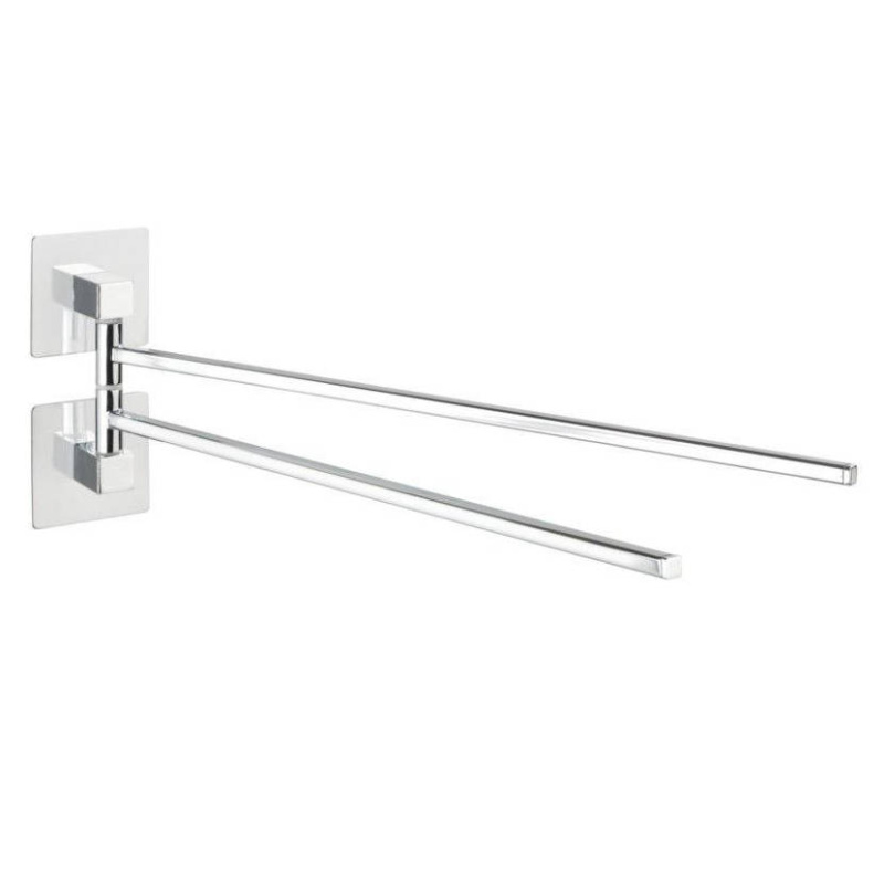 Dvojitý věšák na ručníky QUADRO, Turbo-Loc, WENKO stříbrná