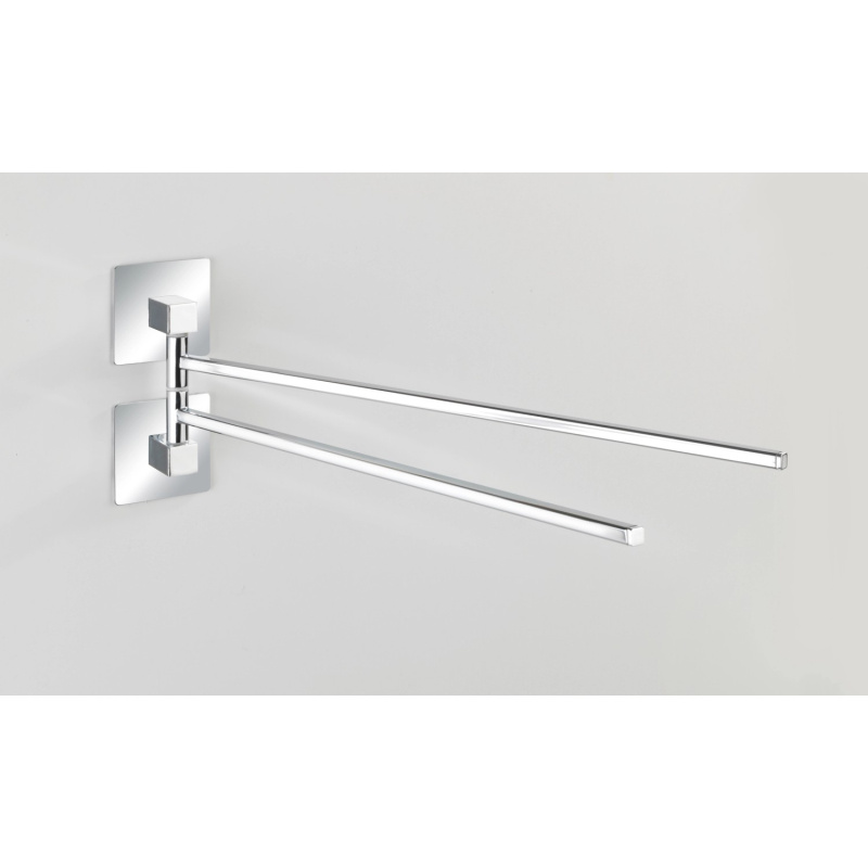 Dvojitý věšák na ručníky QUADRO, Turbo-Loc, WENKO stříbrná