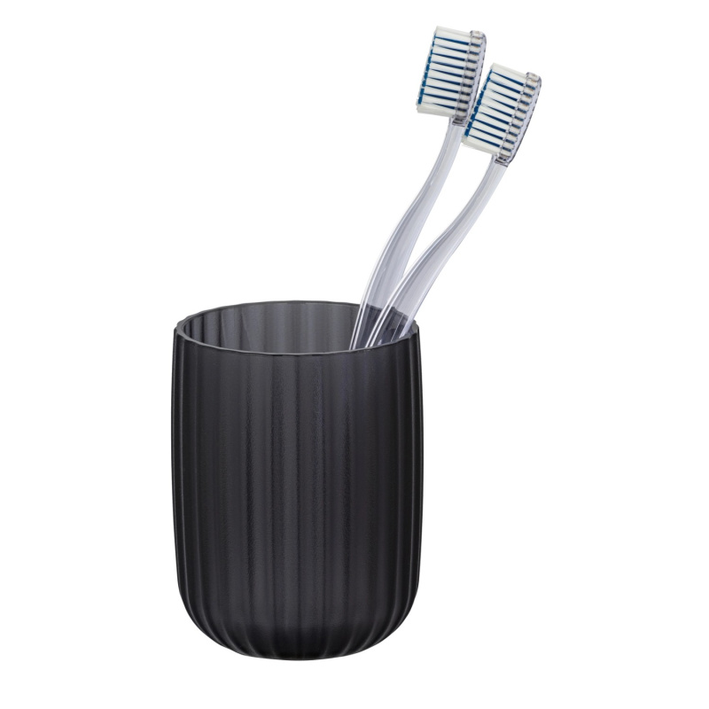 Kelímek na zubní kartáčky AGROPOLI, plast, 7,5 x 10 cm, WENKO antracitová