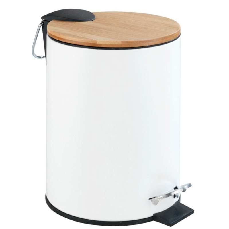 Koupelnový koš TORTONA, Easy Close, 3L, matný bílý, WENKO bílá