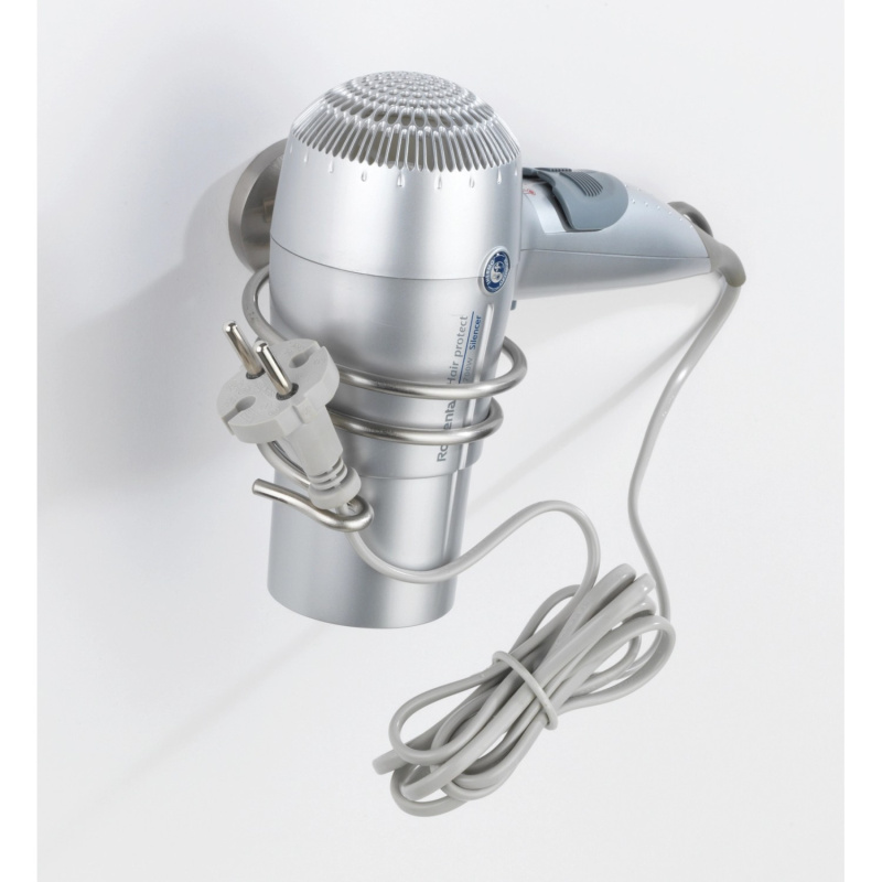 Wenko Držák na vysoušeč vlasů Cuba matný zinkový tlakový odlitek 10 cm x 8 cm x