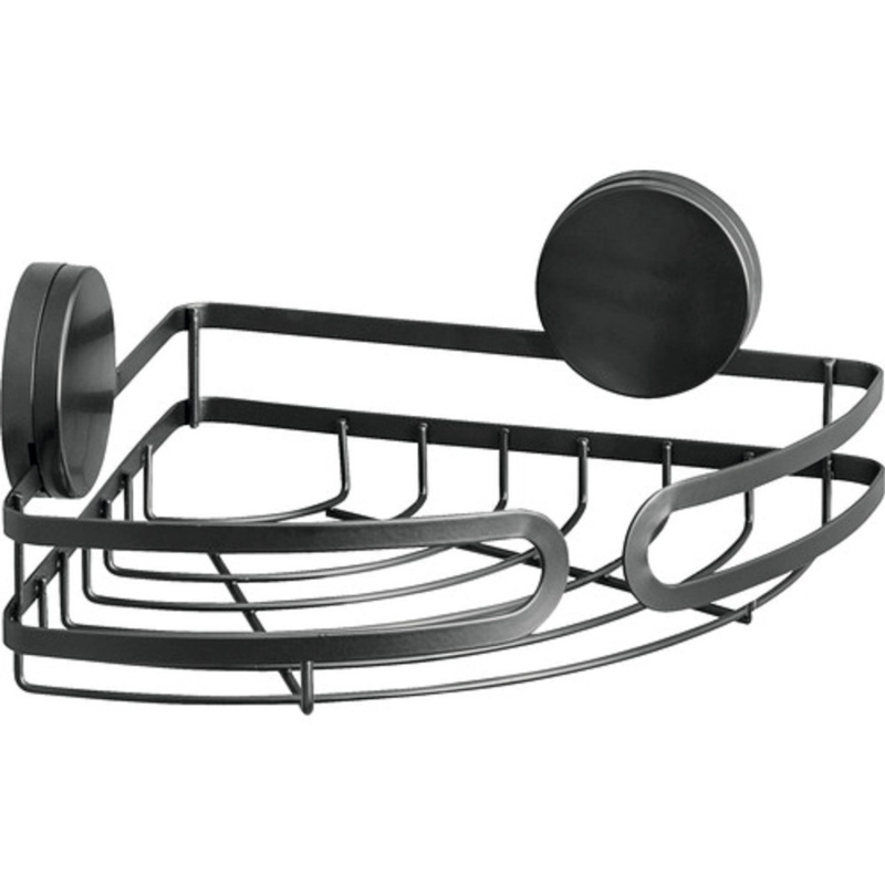 PAVIA Static-Loc sprchová police, rohová, černá, Wenko černá