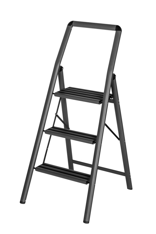 Wenko Žebřík do domácnosti Compact (3-stupňový, tmavě šedá)