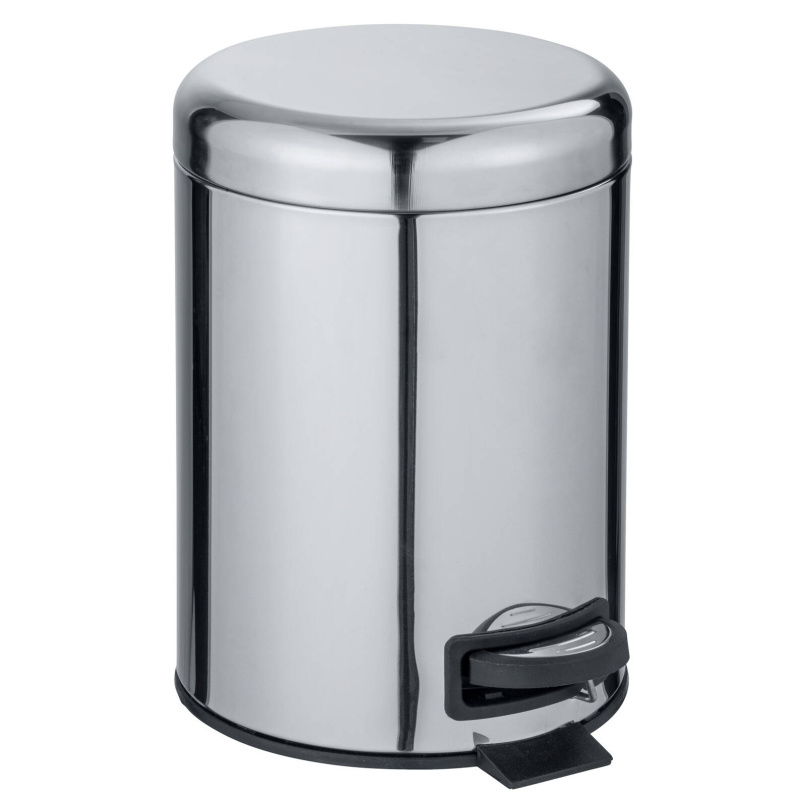 Koupelnový odpadkový koš LEMAN, 5 L, stříbrný, WENKO stříbrný
