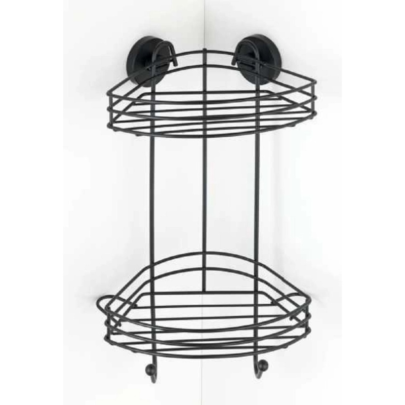 Sprchová police, rohová, černá, vacuum-loc, Wenko černá