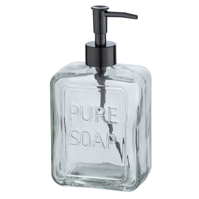 Dávkovač tekutého mýdla PURE, 550 ml, transparentní, WENKO transparentní
