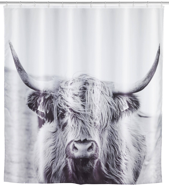 Sprchový závěs yak, 180 x 200 cm, Wenko šedá