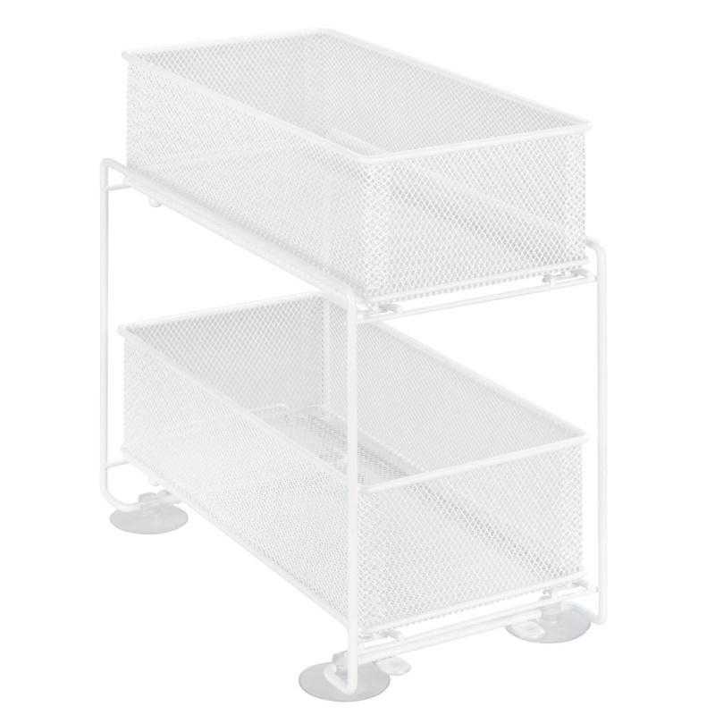 Wenko Kovový regál s úložnými boxy Gioma (bílá)