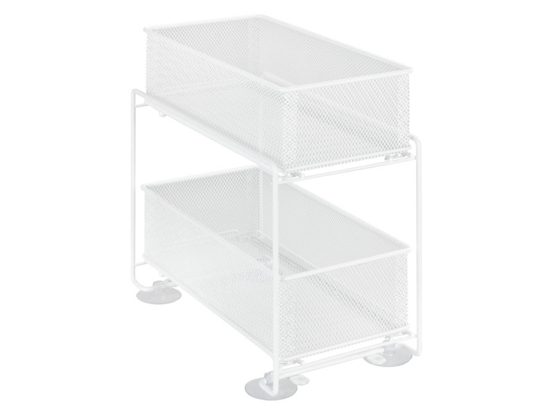 Wenko Kovový regál s úložnými boxy Gioma (bílá)