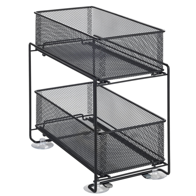Wenko Kovový regál s úložnými boxy Gioma (černá)