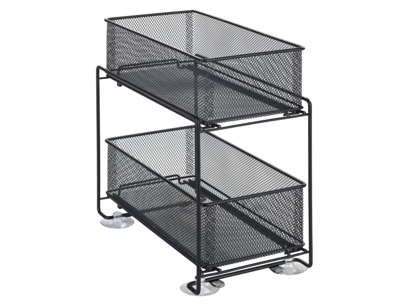 Wenko Kovový regál s úložnými boxy Gioma (černá)