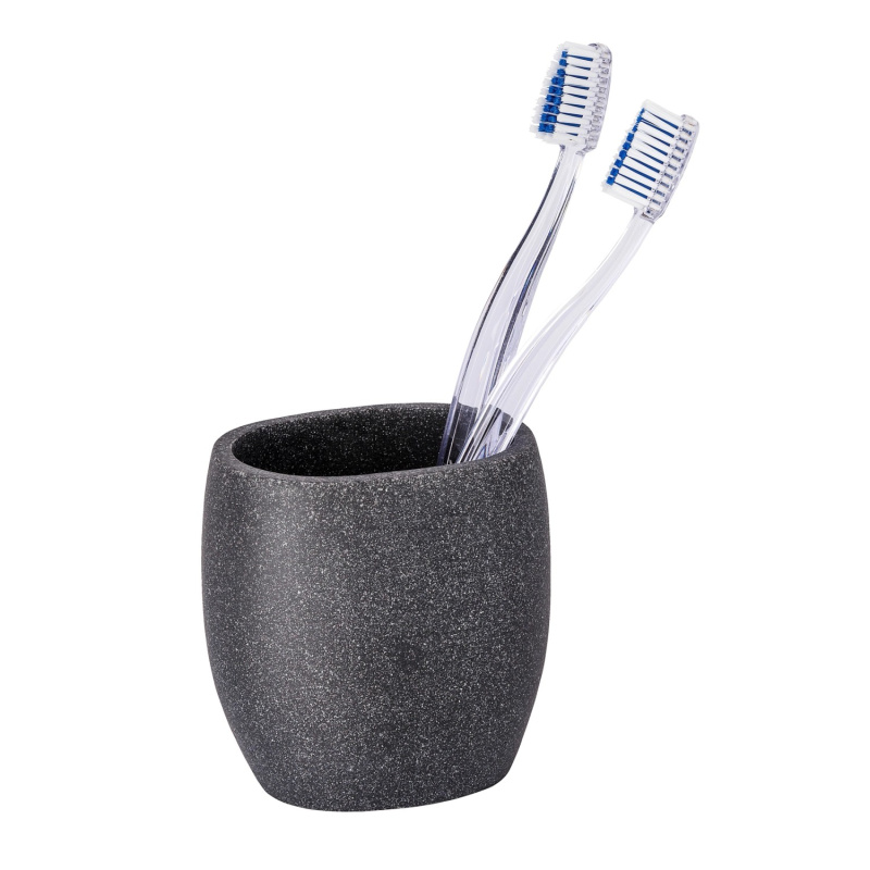 Wenko Kelímek na zubní kartáčky Puro polyresin 9,4 cm x 9,4 cm x 6,5 cm antracit