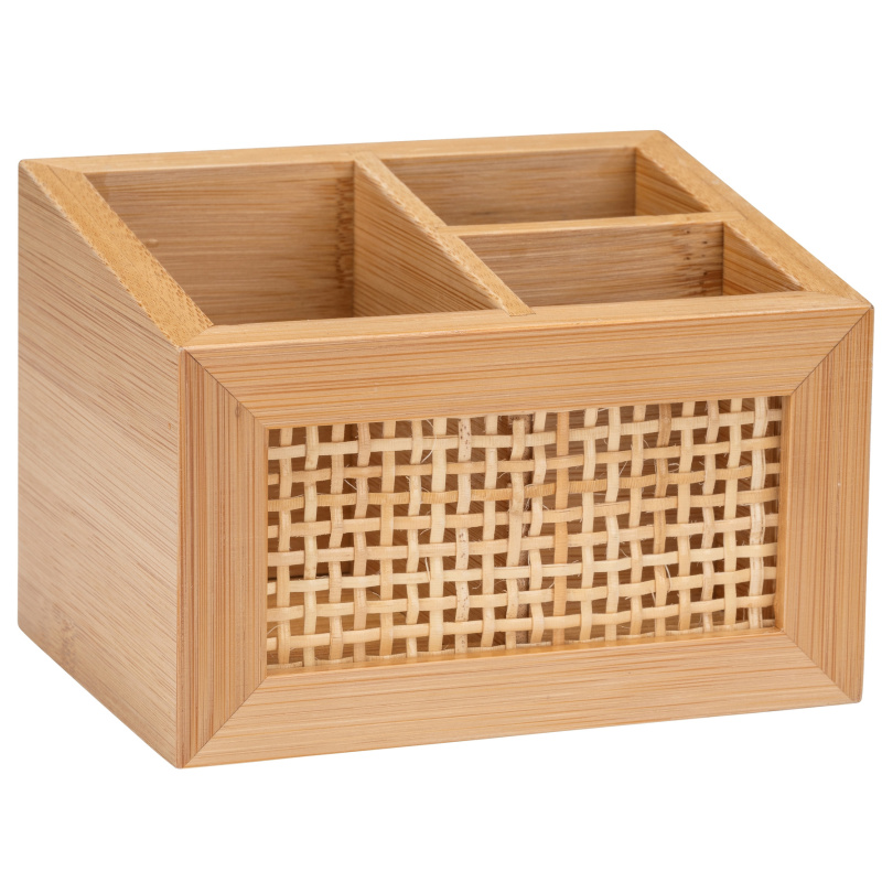 Úložný box ALLEGRE BAMBOO, 3 přihrádky, bambus, WENKO hnědý