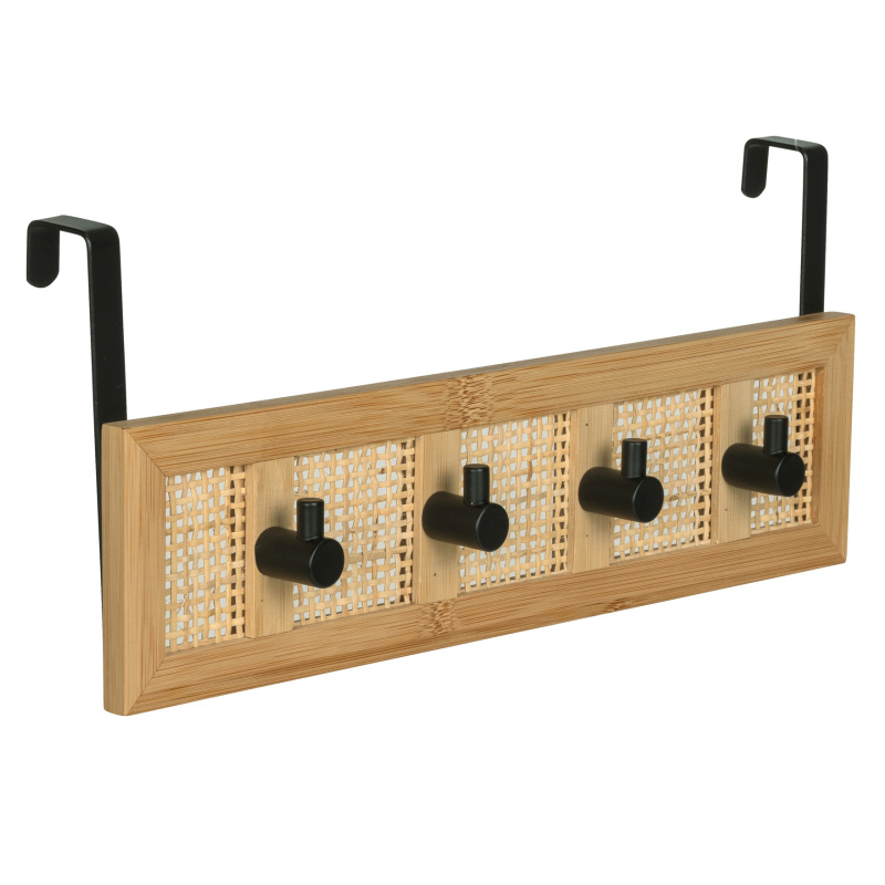Věšák na dveře ALLEGRE BAMBOO, 4 háčky, WENKO hnědý