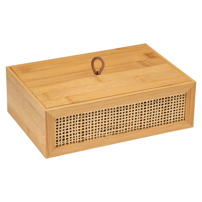 Úložný box na kosmetické doplňky ALLEGRE BAMBOO, 22 x 7 x 15 cm, WENKO hnědý