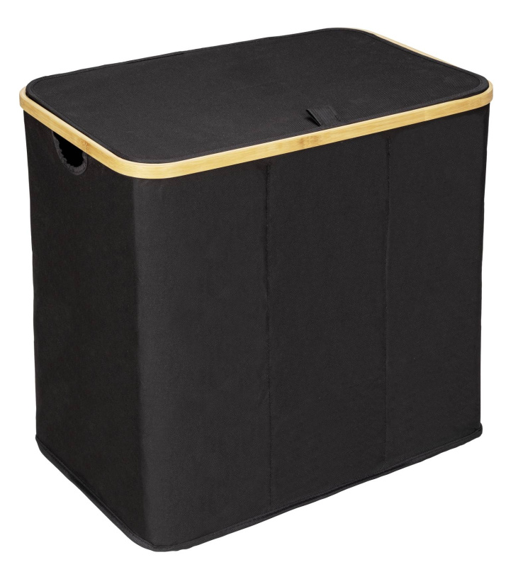 Koš na prádlo, bambus, 57 x 50 x 37, Trio Ecori, WENKO černá