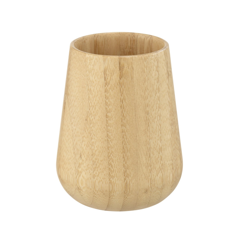 Wenko Kelímek na zubní kartáčky Maru, bambus, pr. 8 x 10 cm