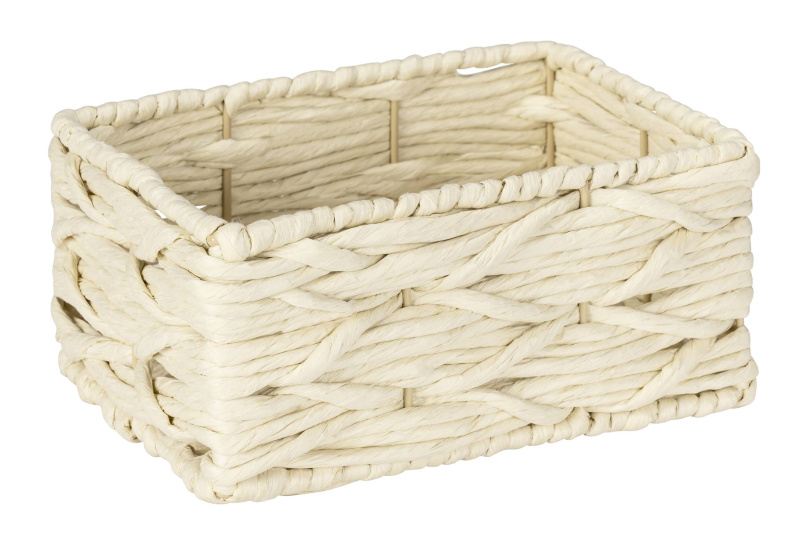 Úložný košík z papírové proutí, 19 x 9 x 14 cm, Vabriano, WENKO béžová