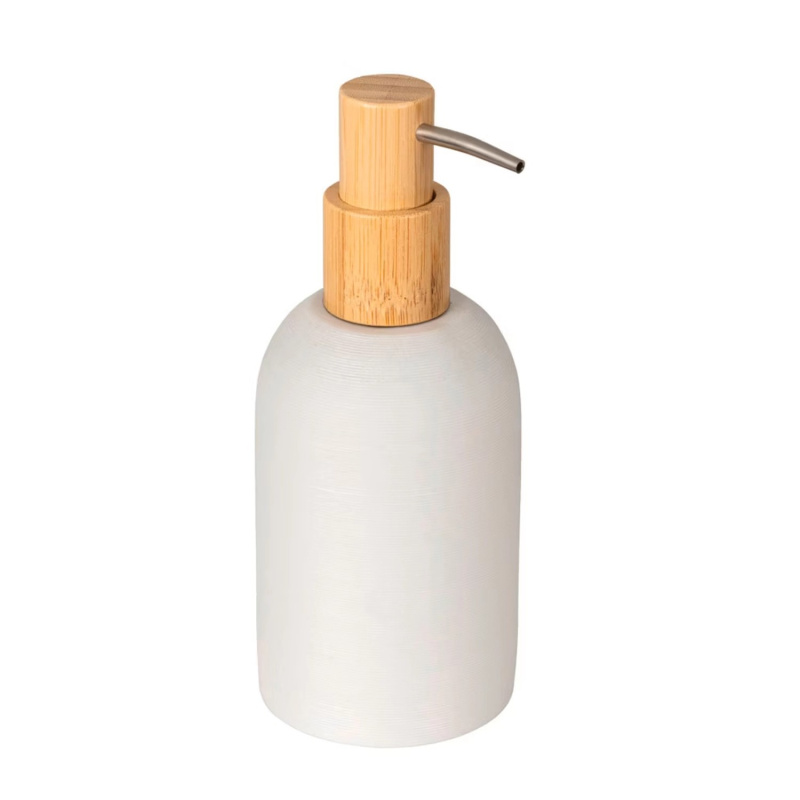 Wenko Dávkovač tekutého mýdla Altavalle, bílá/bambus, 250 ml