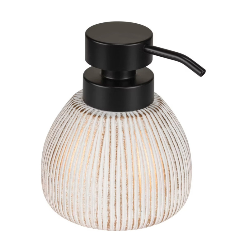 Wenko Keramický dávkovač mýdla Pascoli, bílá/zlatá, 500 ml