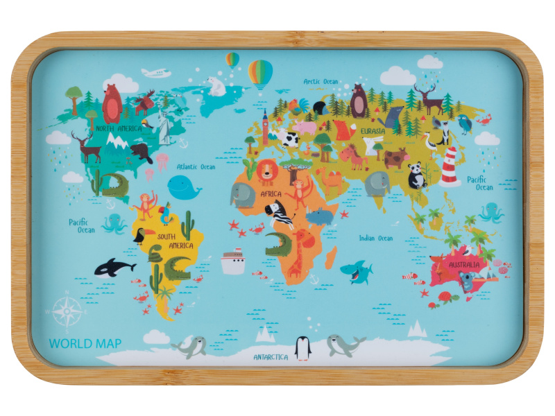 Wenko Dětský bambusový talíř (mapa světa)
