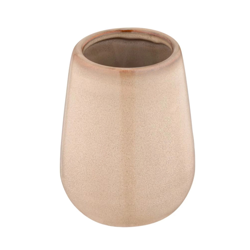 Wenko Keramický kelímek na zubní kartáčky Sirmione, béžová, pr. 8 x 10,5 cm