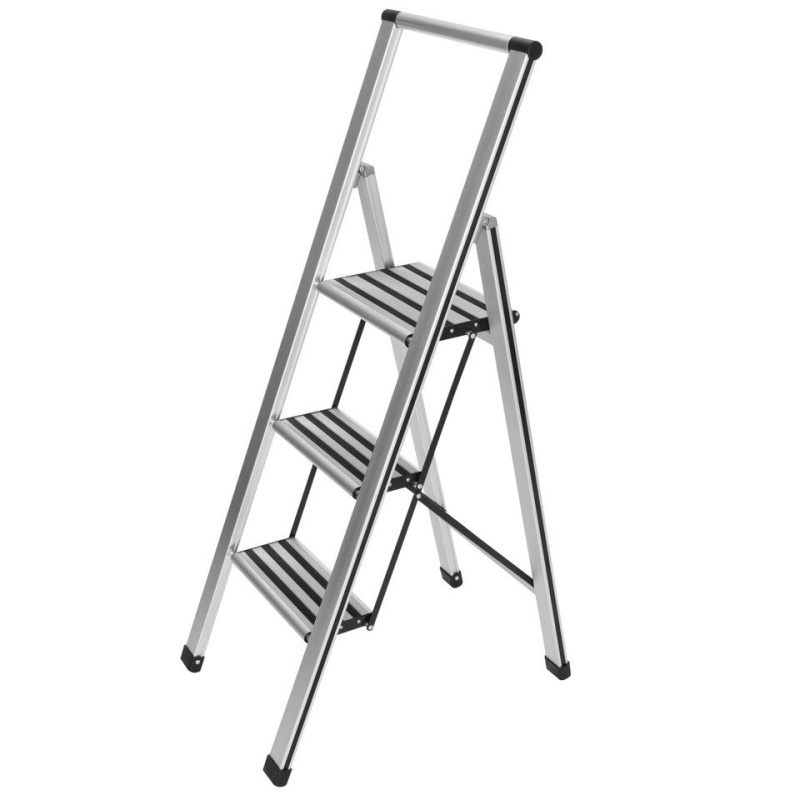 Hliníkový žebřík,3 příčkový žebřík,WENKO 601012100 šedá