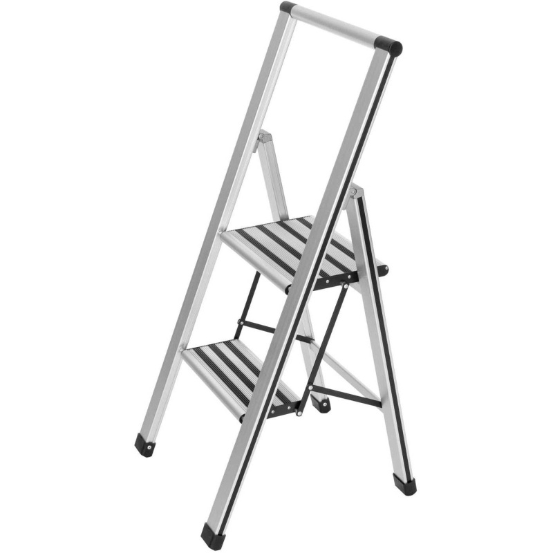 Hliníkový žebřík, 2 příčkový žebřík,WENKO 601011500 šedá