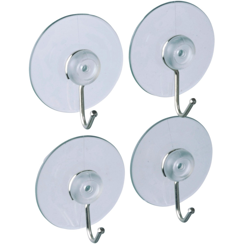 Wenko Háček s přísavkou nikl průhledný, 4 ks