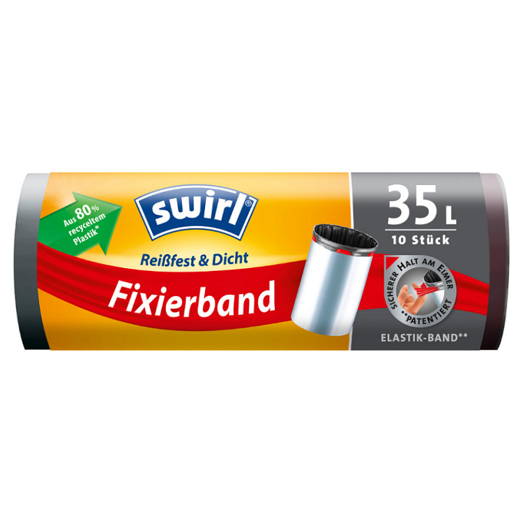 Pytle na odpadky Swirl - zatahovací, s elastickým lemem, 35 l, 10 ks