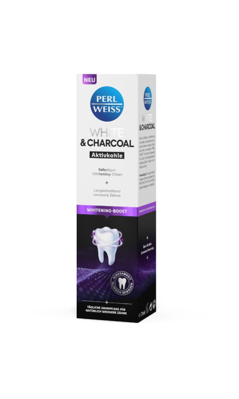 Perl Weiss White & Charcoal bělicí zubní pasta 75 ml