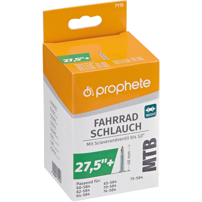 Prophete Duše na MTB kolo 27,5" x 2,2-3 (60/75-584), ventilek Presta 48 mm