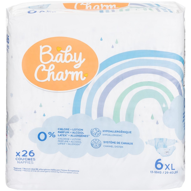 Baby Charm Jednorázové plenky super dry flex 6 XL (13–18 kg)