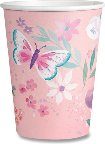 Papírové kelímky Flutter - objem 0,25 l, 8 ks AMSCAN