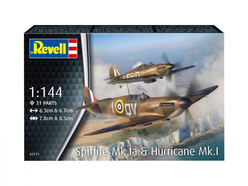 Modele letadel Spitfire a Hurricane ke slepení
