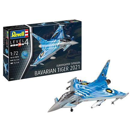 Revell Plastic ModelKit letadlo 03818 Eurofighter Typhoon Bavarian Tiger 2021 1:72