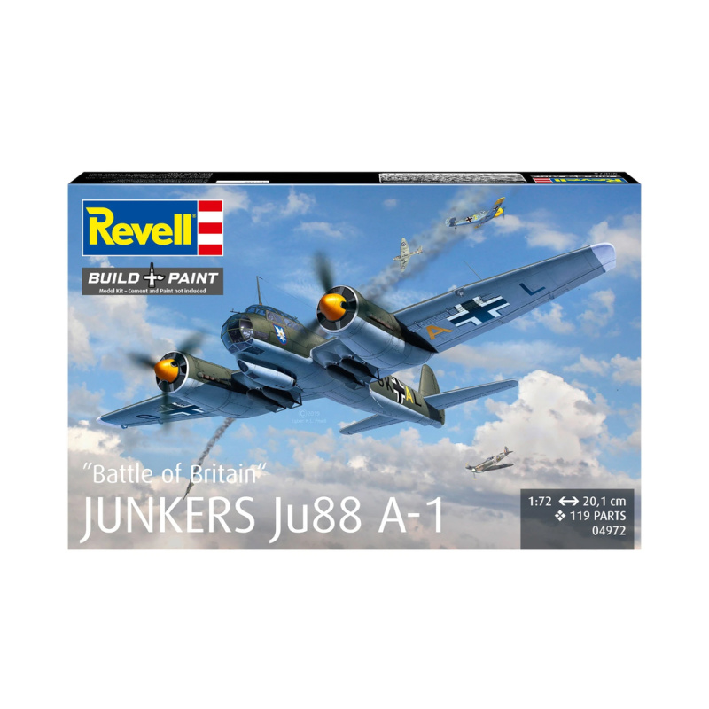 Revell Junkers Ju88 A-1 Battle of BritainPlastic ModelKit letadlo 04972 1:72