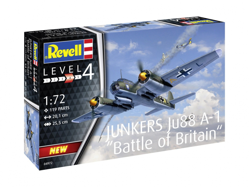 Revell Junkers Ju88 A-1 Battle of BritainPlastic ModelKit letadlo 04972 1:72